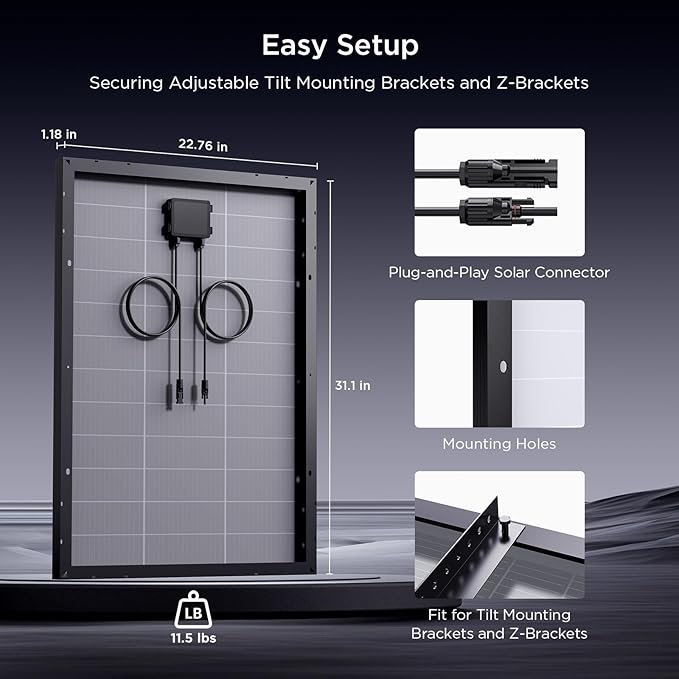 N-Type 16BB 400 Watt Solar Panel, 4Pcs Compact 12V 100W Solar Panel, 25% High Efficiency Monocrystalline PV Module, for Off-Grid Cabin, Rooftop, Farm,RV, Van, Truck, Greenhouse(4-Pack)
