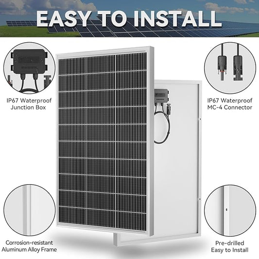 300 Watt Solar Panels, 12V 150 Watt 2 Pack, Monocrystalline Cell High-Efficiency PV Module, Solar Panels for Homes Camping RV Battery Boat Caravan and Other Off-Grid System